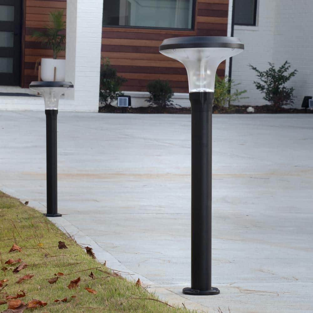 Black Cast Aluminum LED Solar Pathway Light with Dusk to Dawn