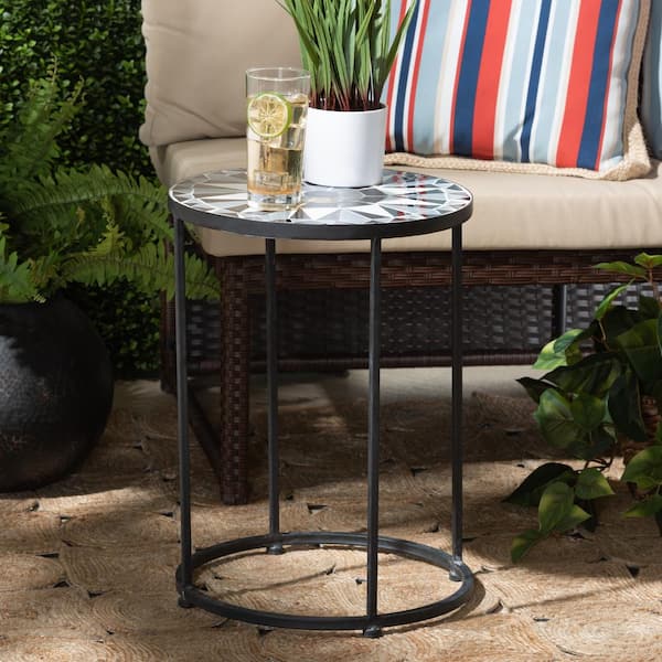 Baxton Studio Kaden Black Metal Outdoor Side Table 206 12125 HD