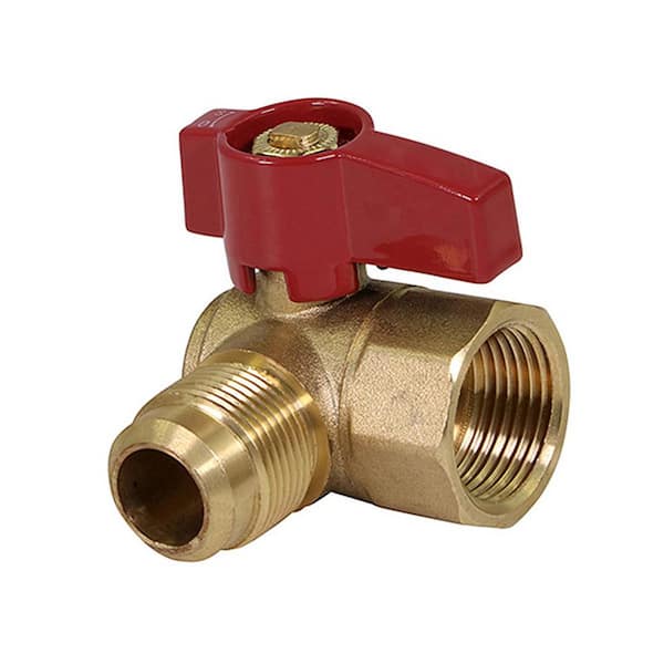 5/8 in. Flare x 3/4 in. Brass FIP Angle Gas Ball Valve