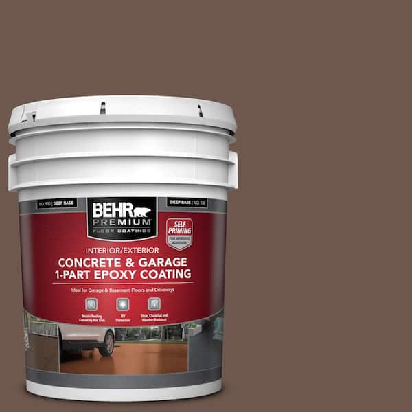 BEHR PREMIUM 5 gal. #N170-6 Natural Bark Self-Priming 1-Part Epoxy Satin Interior/Exterior Concrete and Garage Floor Paint