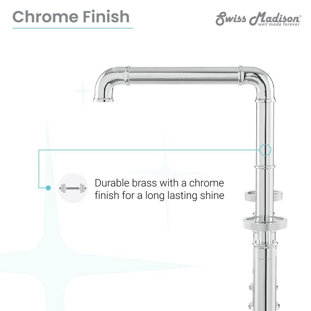 Avallon Pro Chrome Widespread Kitchen Faucet with Side Sprayer