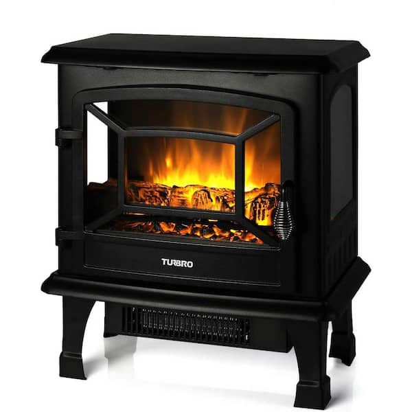 TURBRO 1400-Watt Suburbs 20 in. Electric Fireplace Infrared Quartz Heater, Crackling Sound with Realistic Dancing Flame Effect