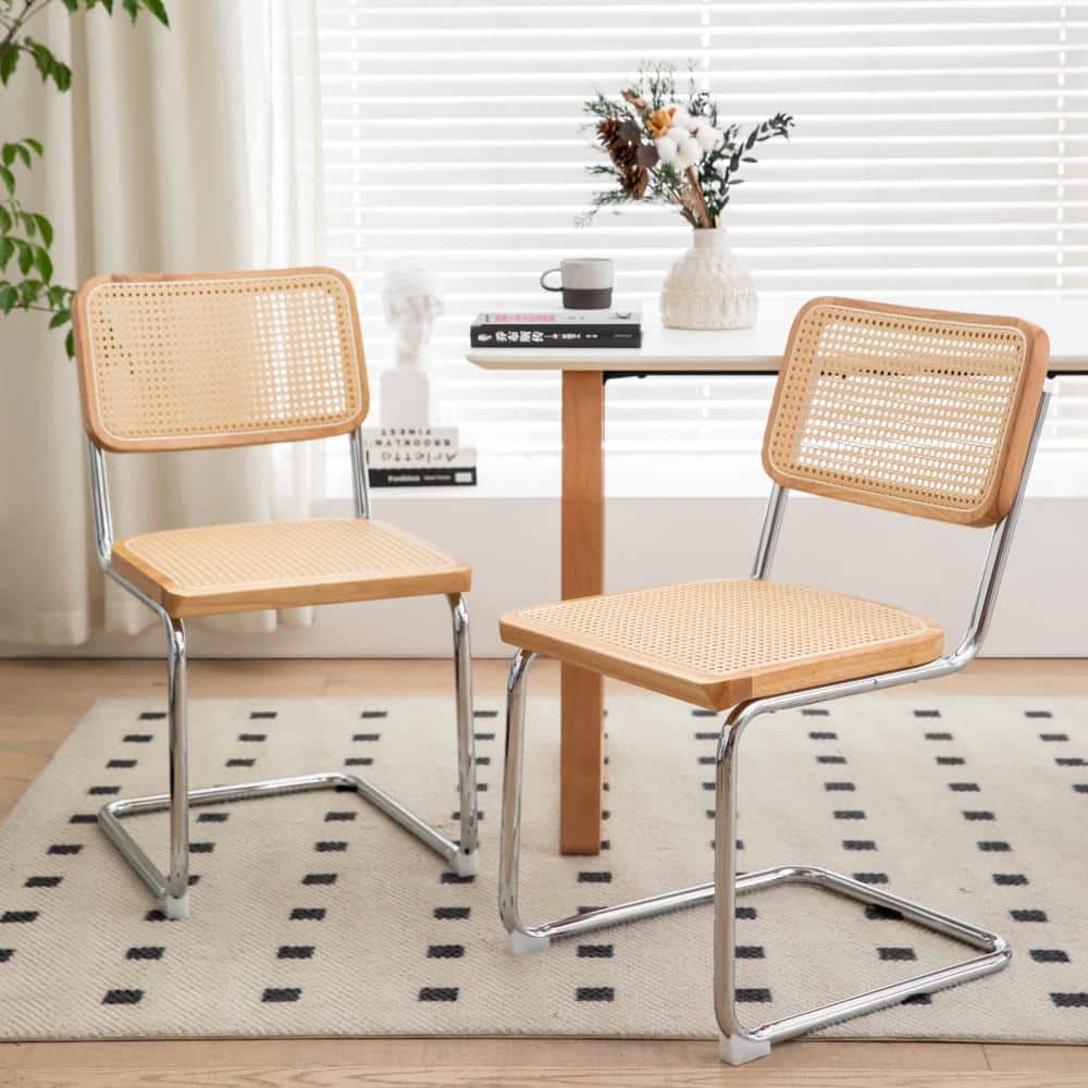 2 Pieces Metal Outdoor Dining Chair, Modern Mid Century Breuer Designed Cha