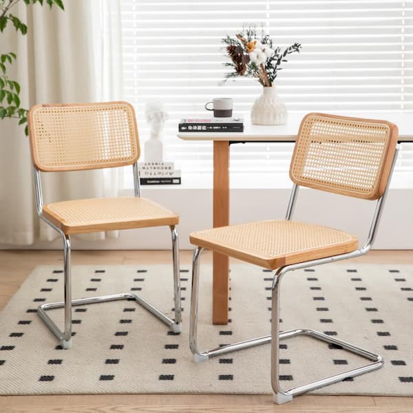Unbranded 2 Pieces Metal Outdoor Dining Chair, Modern Mid Century Breuer Designed Chairs
