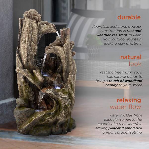 Alpine Corporation 40 in. Tall 4-Tier Rainforest Tree Trunk