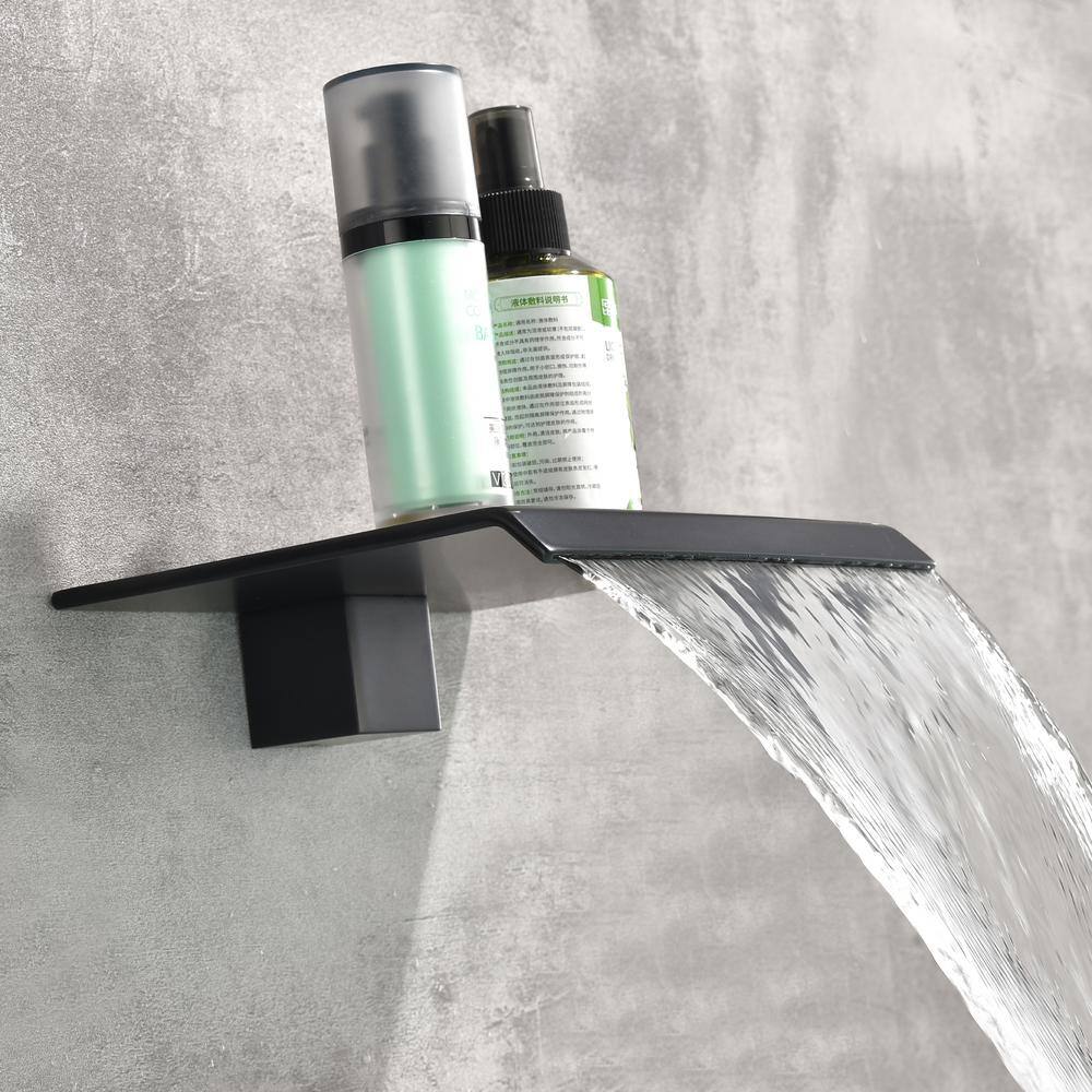 Matte Black Wall-Mounted Multi-Head Shower System with Handheld