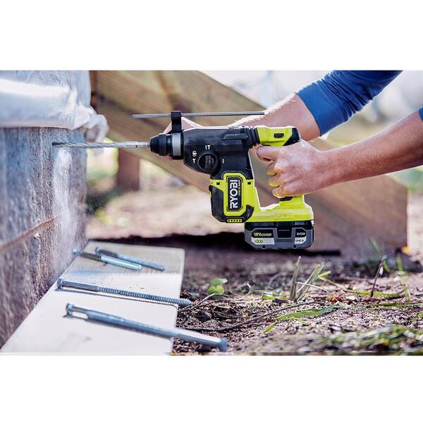 Ryobi ONE+ HP 18V Brushless Cordless 1 in. SDS-Plus Rotary Hammer Drill with 4.0 Ah Lithium-Ion High Performance Battery