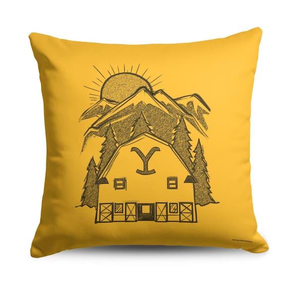 THE NORTHWEST GROUP Yellowstone Barn Printed 18x18  Multi Color Throw Pillow