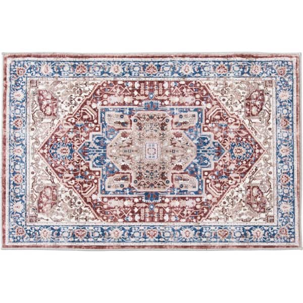 Silky Medallion Red 2 ft. x 3 ft. Scatter Area Rug