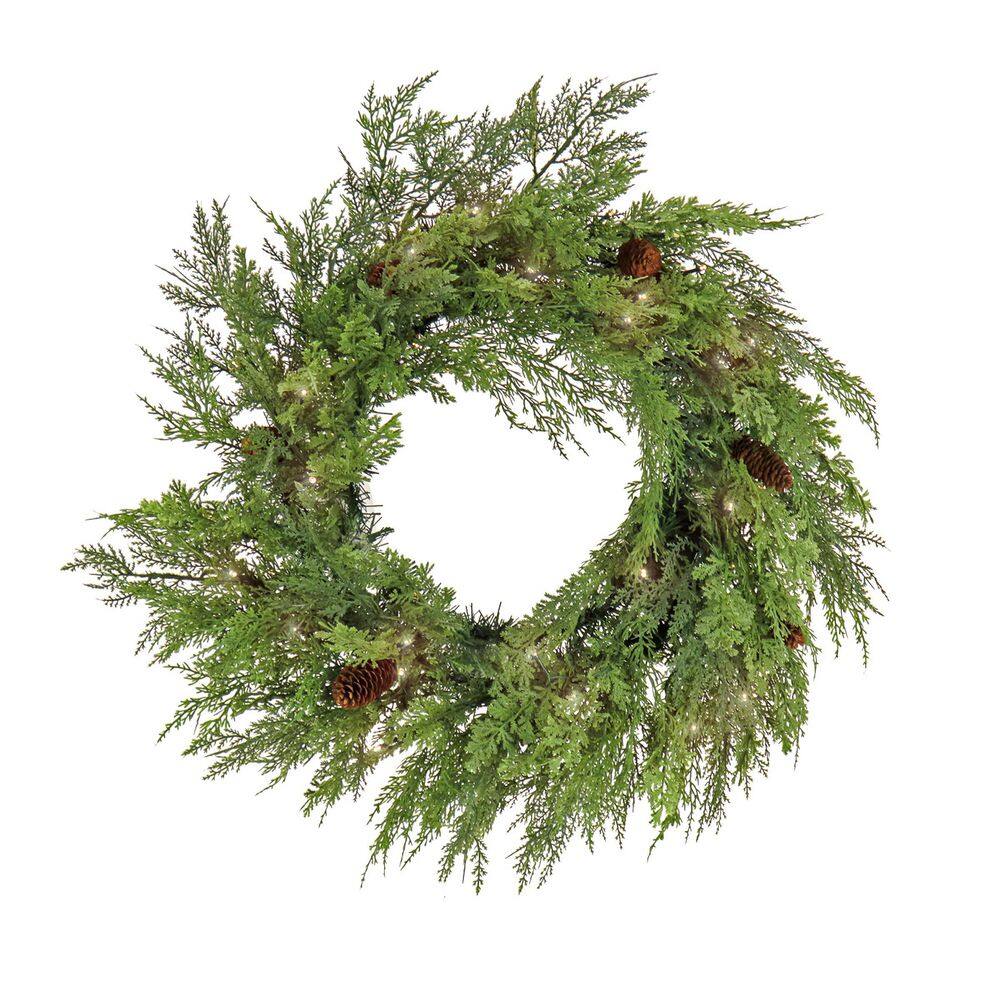 National Tree Company 26 in. HGTV Home Collection PreLit Cozy Winter Cedar Artificial Christmas