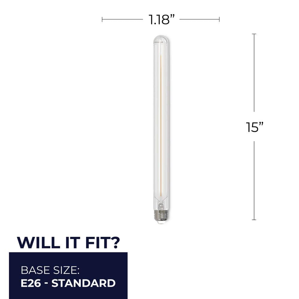 Clear 15-Inch Dimmable LED Filament Bulb Pack