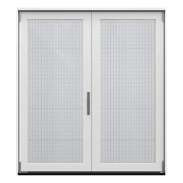 JELD-WEN F-4500 72 in. x 80 in. White Left-Hand Folding Primed Fiberglass 2-Panel Patio Door Kit With Screen