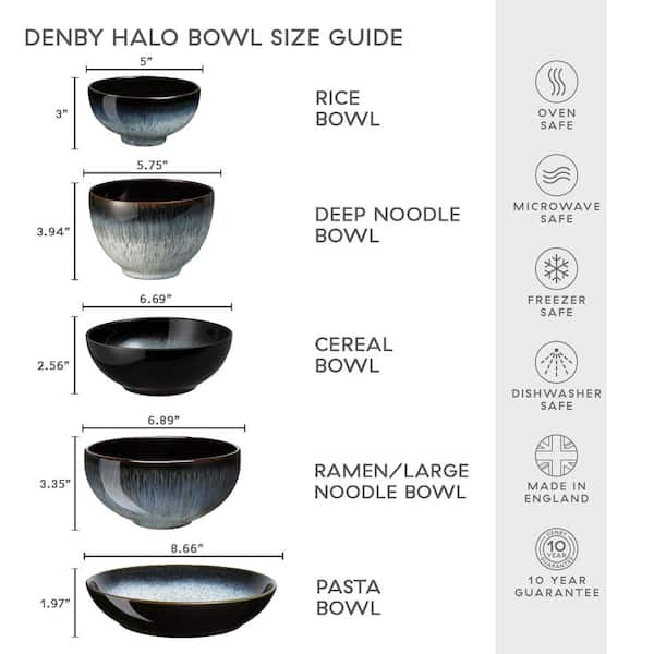 Denby Halo Blue Pasta Bowl HLO-052 The Home Depot