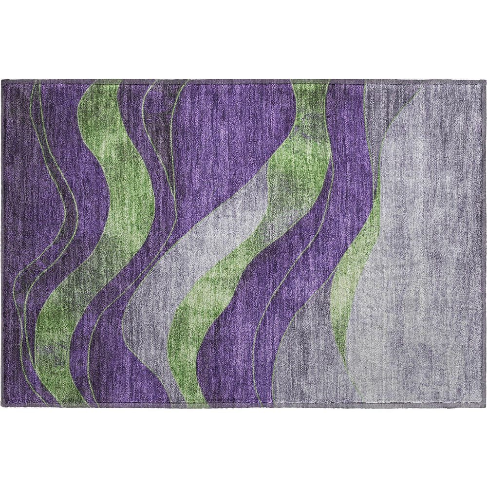 Mayfield Premium Machine Washable Abstract AMF1892 Purple 2 ft. x 3 ft. Area Rug price history on PriceWatchPro