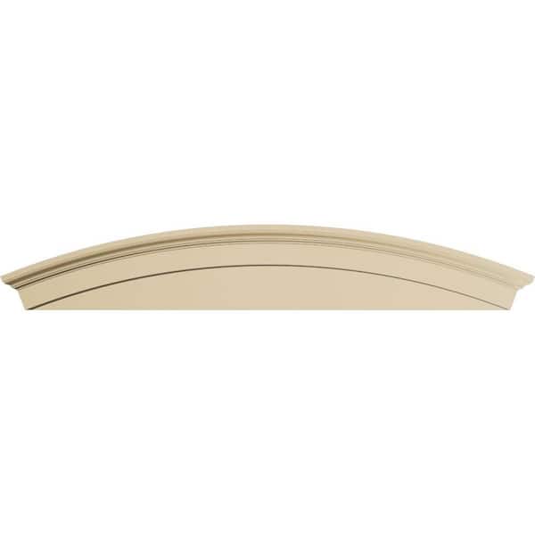Ekena Millwork 80-in. W x 14-in. H x 2-3/4-in. P Arched Signature Urethane Pediment, Primed Tan