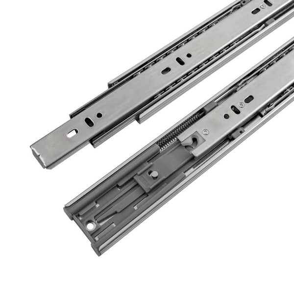 HICKORY HARDWARE Drawer Slide Side Mount Soft Close Full Extension 18 in. Cadmium Finish (1-Set of pair)