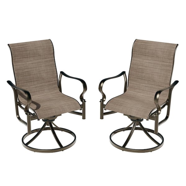 Clihome Elegant Outdoor Dining Chair Set with Weather-Resistant Fabric Cushions and Ergonomic Design (2-Pack)