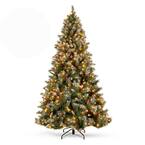 9 ft. Pre-Lit Incandescent Flocked Pre-Decorated Artificial Christmas Tree with 900 Warm White Lights