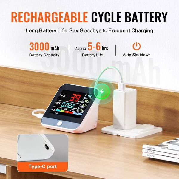 SKYSHALO Mini Air Quality Monitor 8-IN-1 Professional PM2. 5 PM10