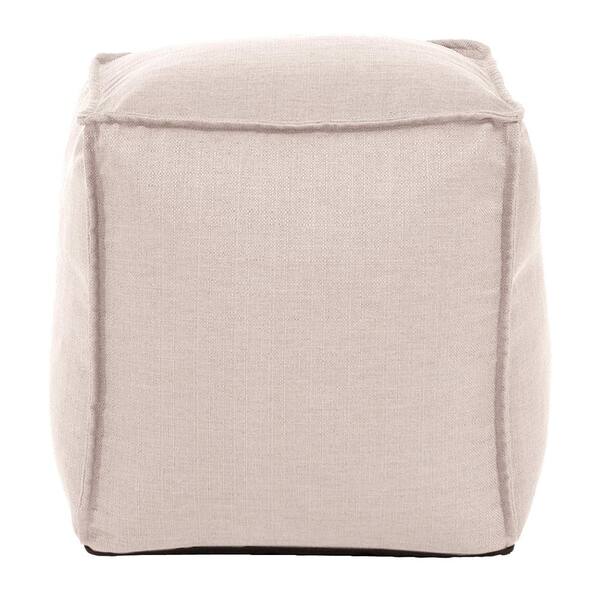 Unbranded Square Pouf Sterling Sand White Ottoman