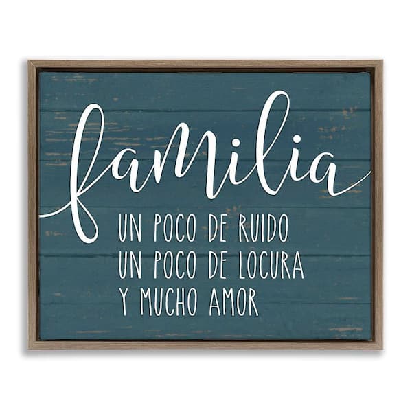 Stupell Industries Family Crazy Loud Love by Lettered and Lined Brown Floater Frame Typography Graphic Art Print 17 in. x 21 in.