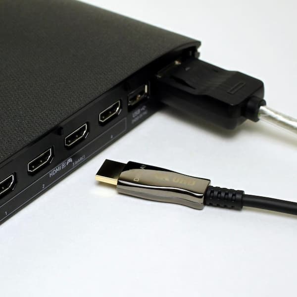 QVS - 65 ft. Active Ethernet Gold Plated UltraHD 4K/60Hz 18Gbps Slim HDMI Cable - Black