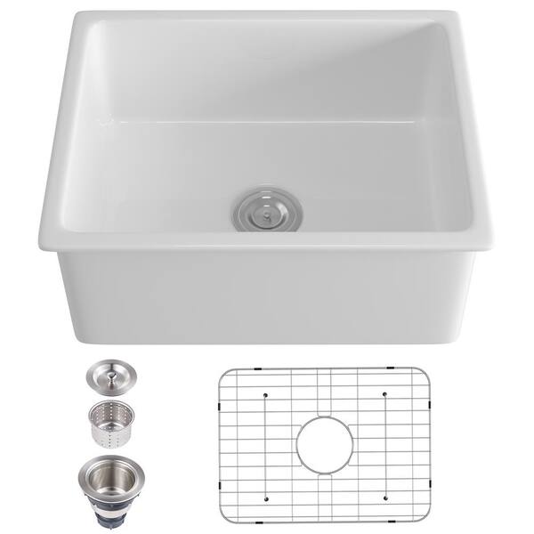 White Ceramic  Kitchen  1.0  Single Bowl  Sink  and the 0.5  sink 