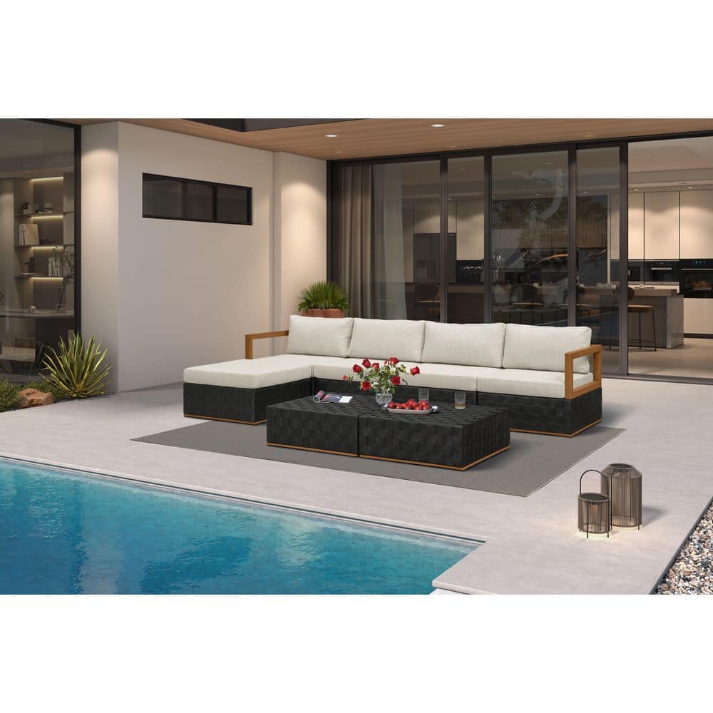 7 Pieces Patio Conversation Sets All Weather Outdoor Couch Sectional Set with Cushion Conversation Set Black price history on PriceWatchPro
