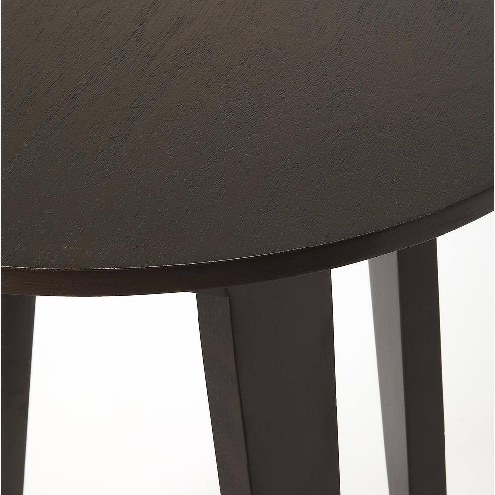 Espresso Sheesham Solid Wood Round Modern End Table
