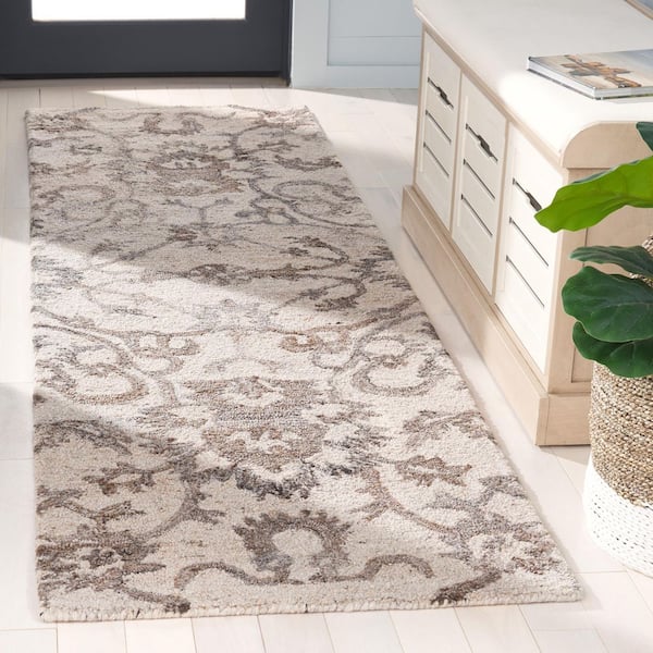 Anatolia 2 ft. x 8 ft. Ivory/Brown Traditional Garden Runner Rug