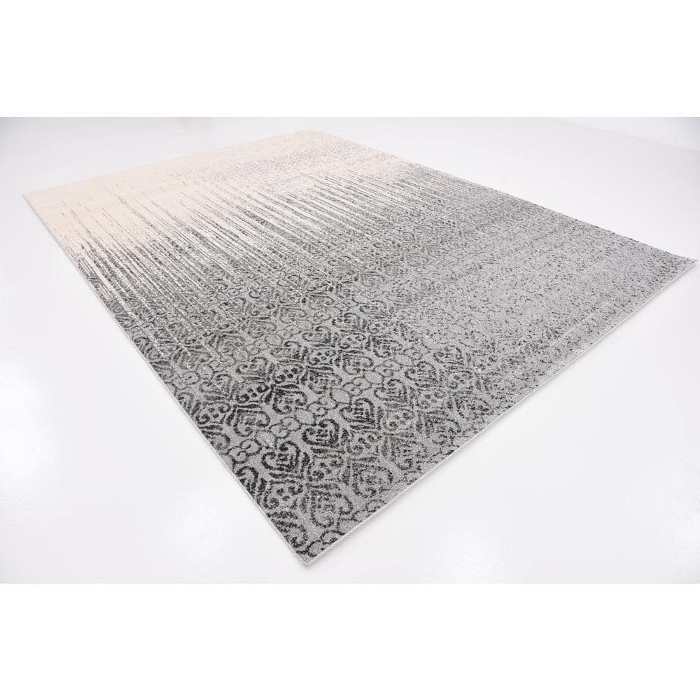Gray Tufted Reversible Rectangular Washable Area Rug 8' x 11'