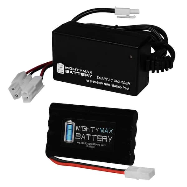MIGHTY MAX BATTERY 9.6V 2000mAh NiMH Replacement Battery For Tyco Fast Traxx + Smart Charger