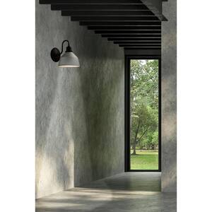 Mantiel Collection 1-Light Sand Silver Finish Outdoor Wall Lantern Sconce