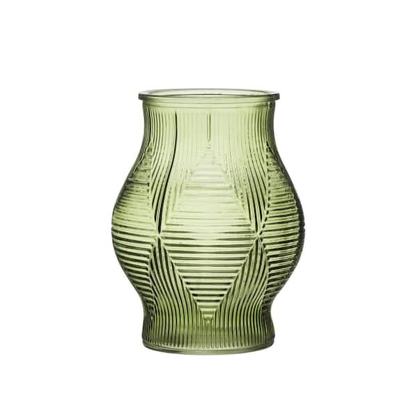 3R Studios Green Transparent Glass Decorative Vase