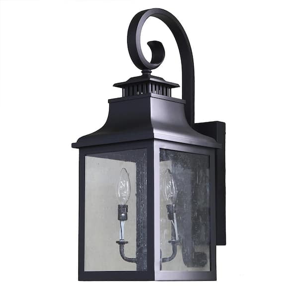 Unbranded Angel Black Dusk to Dawn Outdoor Hardwired Lantern Sconce