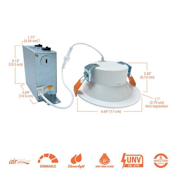 HALO SMD 5 in. and 6 in. 4000K Cool White Integrated LED Recessed Square Surface Mount Ceiling Light Trim at 90 CRI