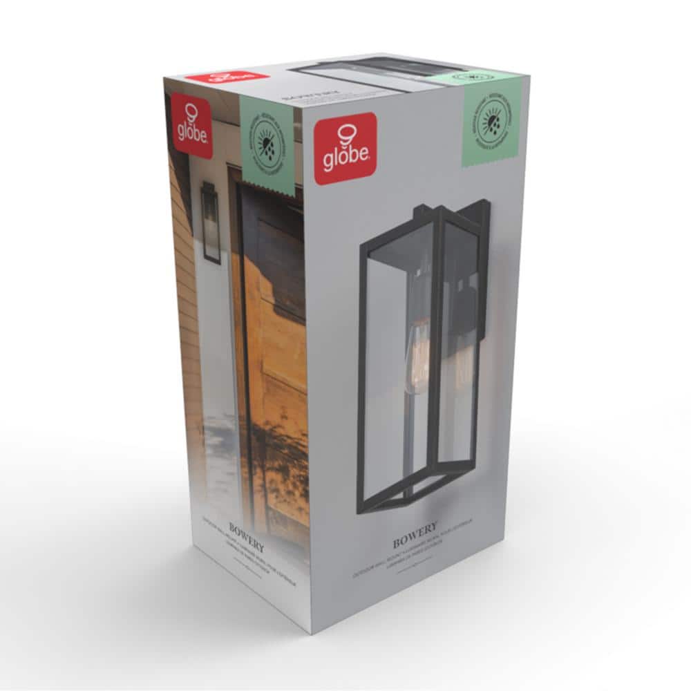 Bowery Brushed Dark Bronze Lantern Wall Sconce with Clear Glass