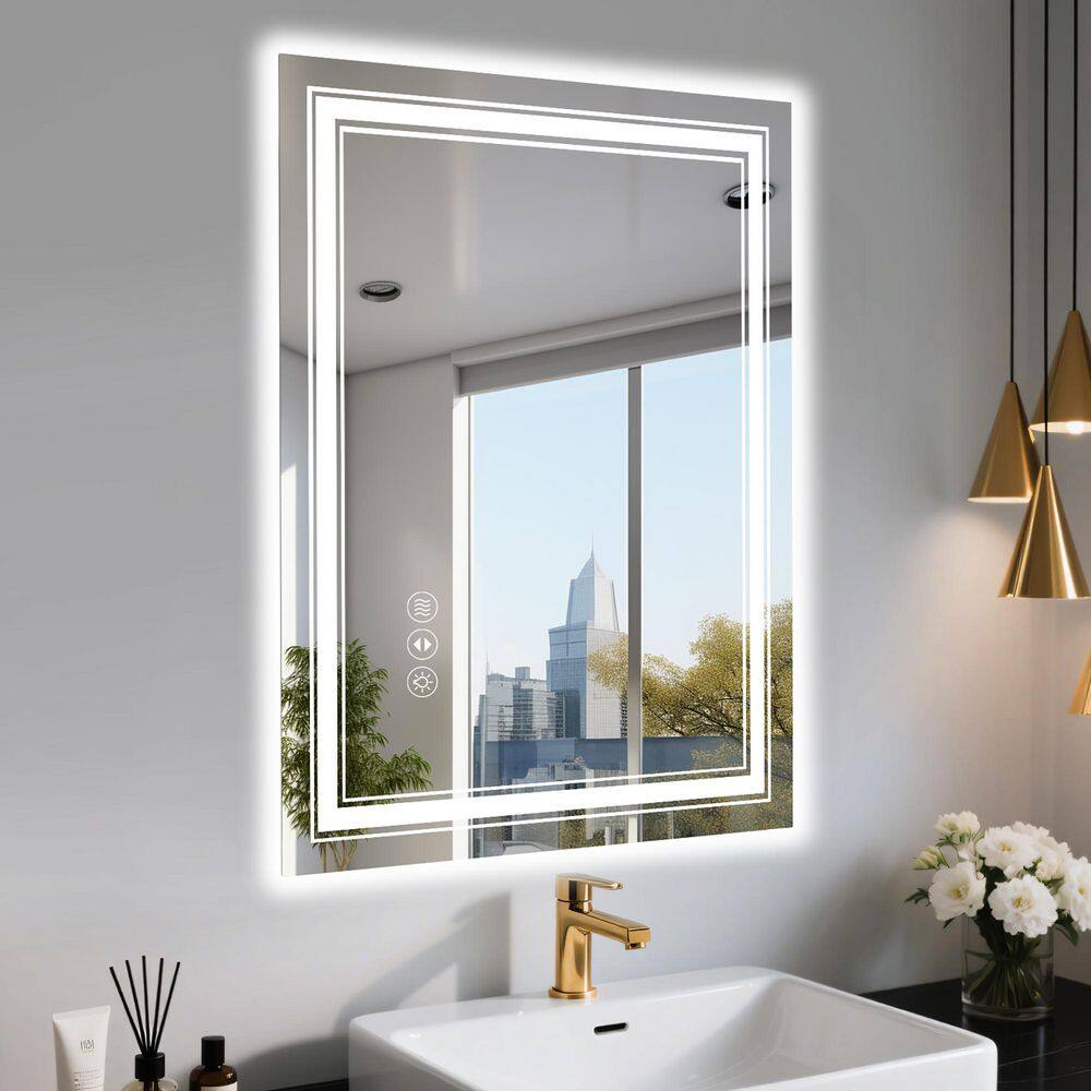24 in. W x 36 in. H Rectangular Frameless LED Wall Bathroom Vanity Mirror with 3 Color Modes in White price history on PriceWatchPro