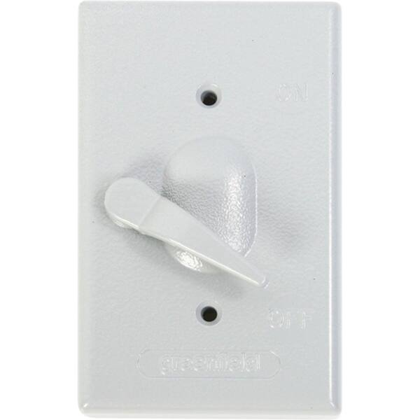 Greenfield Weatherproof Electrical Lever Switch Cover - White
