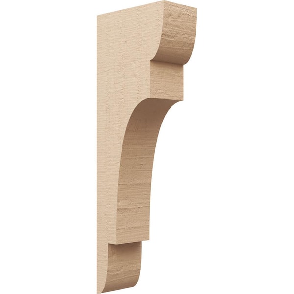 Ekena Millwork 6 in. x 36 in. x 12 in. Thin New Brighton Rough Cedar Woodgrain TimberThane Corbel, Primed Tan