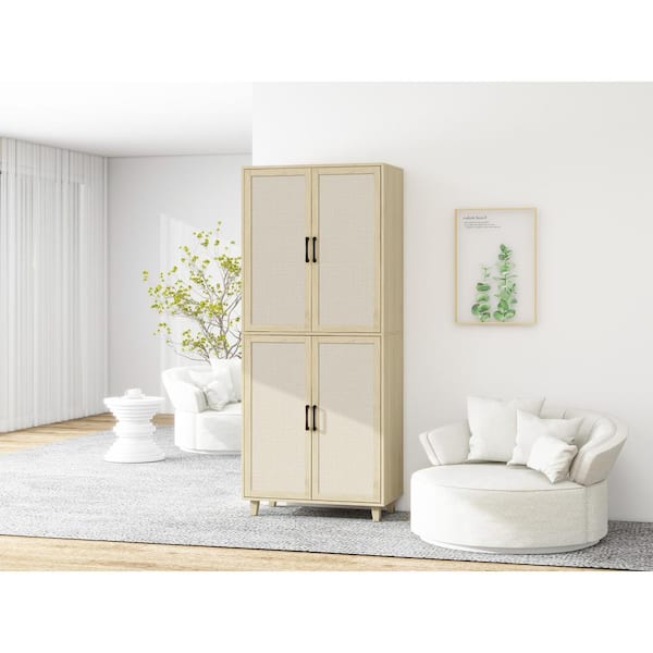 Tahanbath 4 Door Cabinet, with 4-Adjustable Inner Shelves, Storage Cabinet, Multicolor
