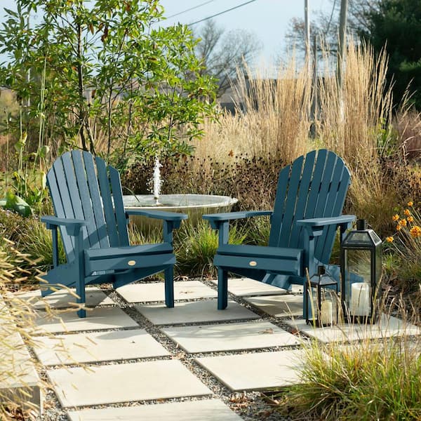 Hamilton Nantucket Blue Folding and Reclining Plastic Adirondack Chair (2-Pack)