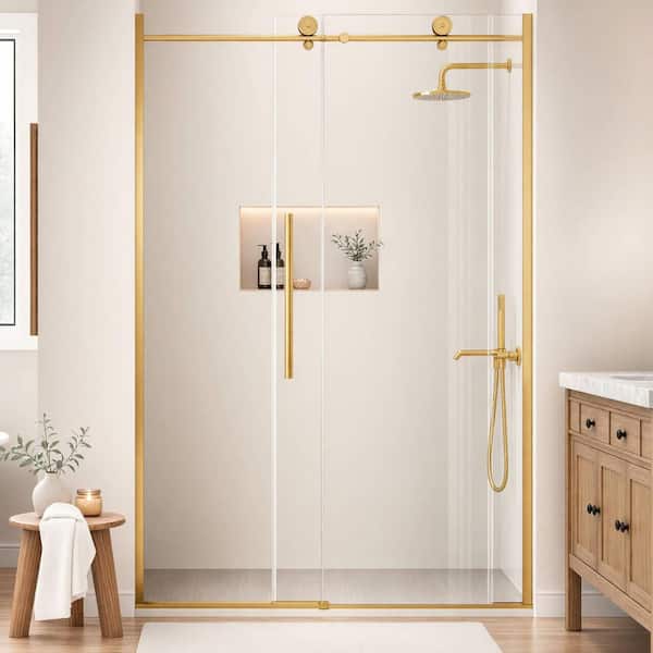 Yingze 48 in. W x 75 in. H Sliding Frameless Shower Door in