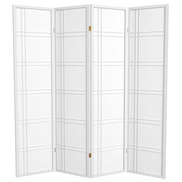 6 ft. White 4-Panel Room Divider