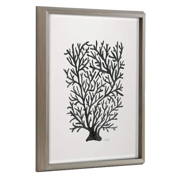 Kate and Laurel Blake "Coral Black" by Cat Coquillette Framed Art Print 20 in. x 16 in.
