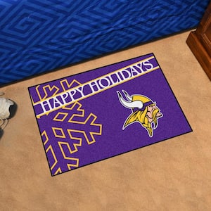 Minnesota Vikings Happy Holidays Purple 1.5 ft. x 2.5 ft. Starter Area Rug