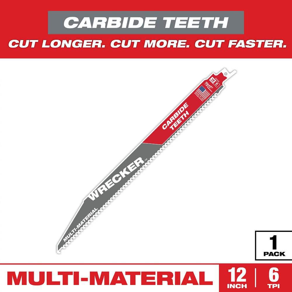12 in. 6 TPI WRECKER Carbide Teeth Multi-Material Cutting SAWZALL Reciprocating Saw Blade (1-Pack) price history on PriceWatchPro