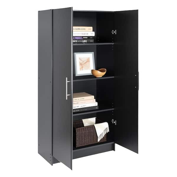 Wood Freestanding Garage Cabinet in Black (32 in. W x 65 in. H x 16 in. D)