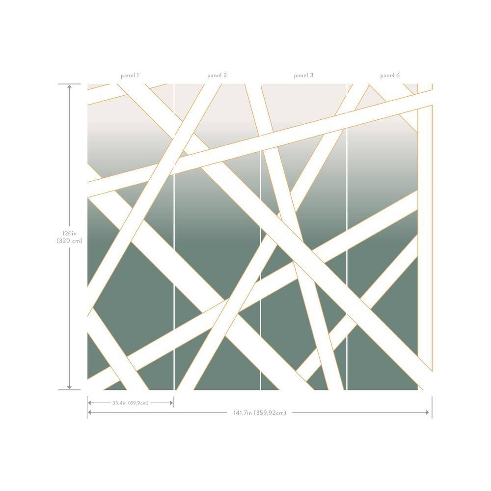 Nastri Shade Green and White Wall Mural