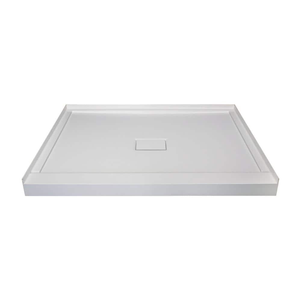 Transolid FLU3636C-39 Low Threshold 36-in L x 36-in W Shower Base with Center Drain in Grey